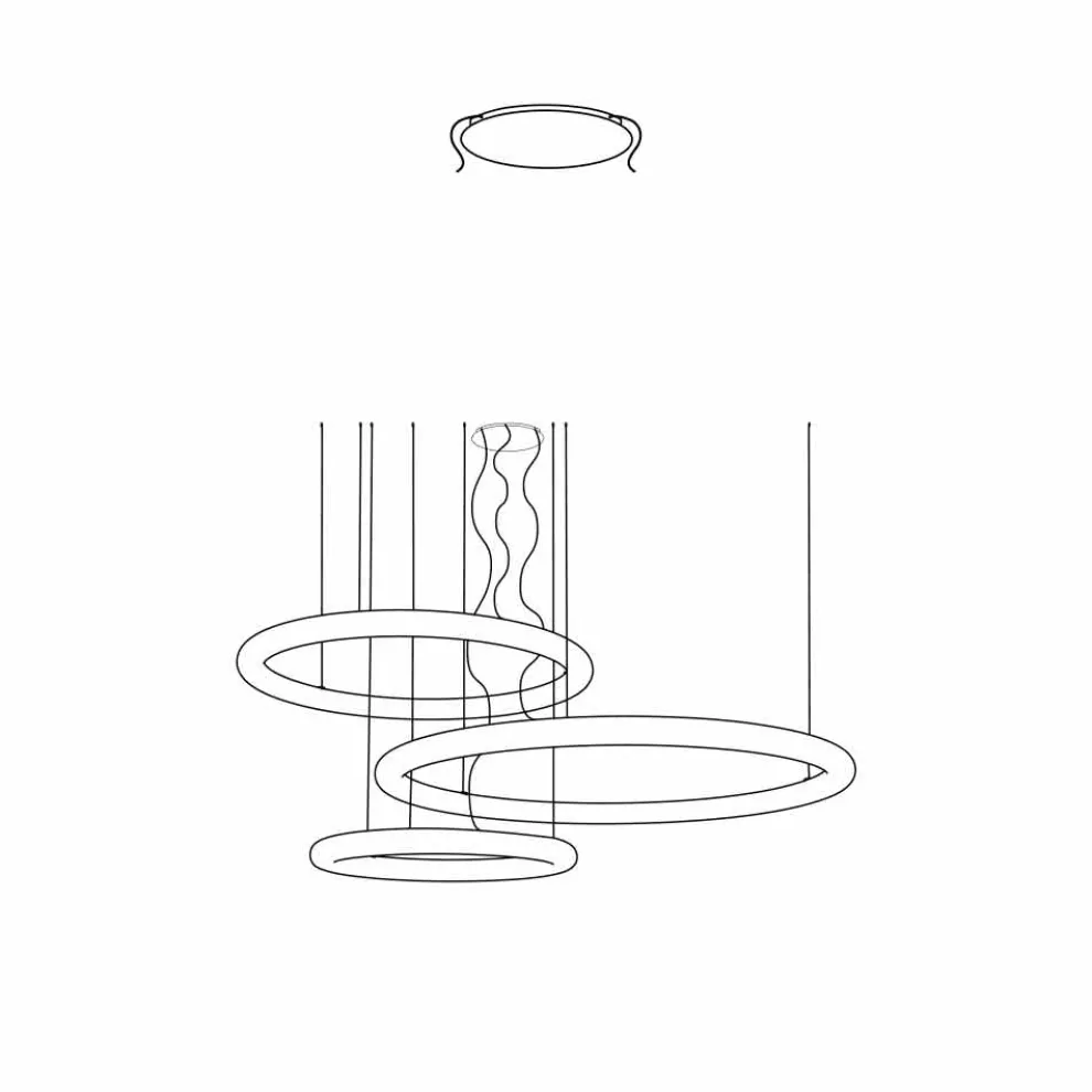 Weißer LED Design Kronleuchter mit Metallrosette Made in Italy - Slide Giotto