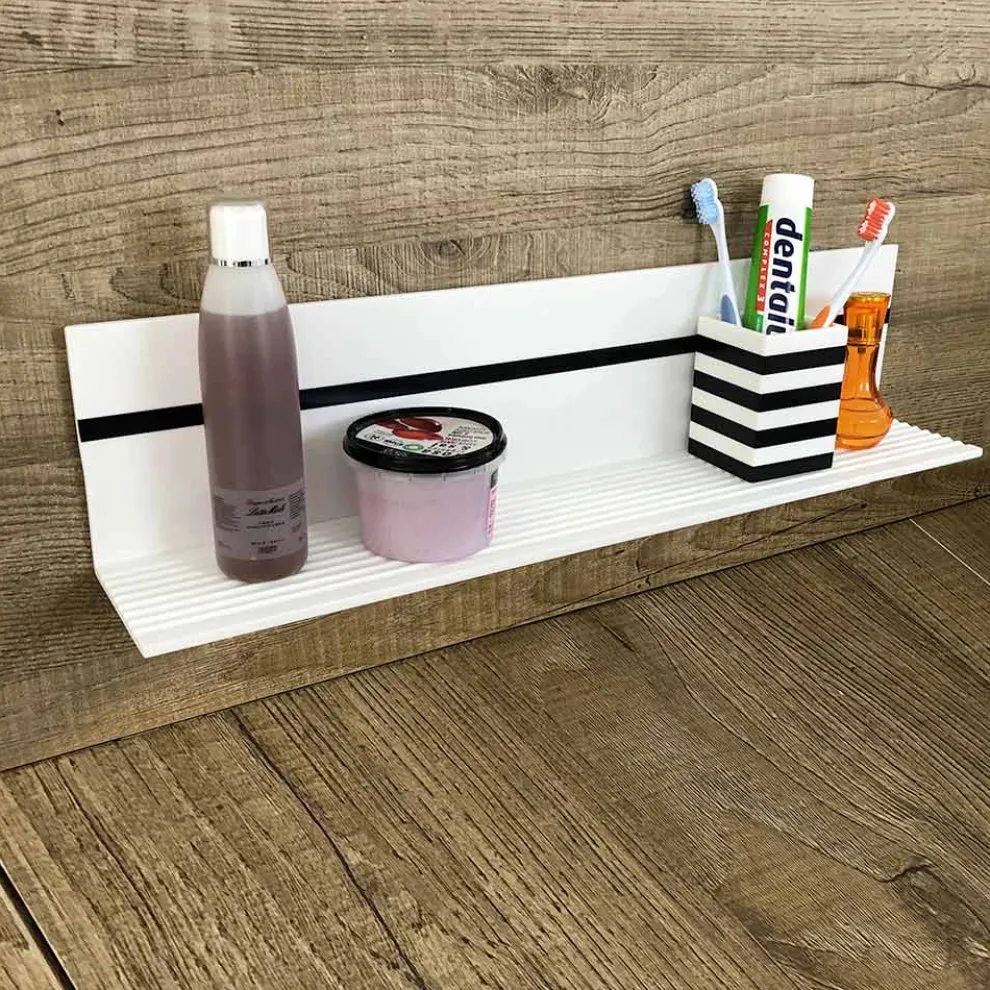 Weißes Corian Wandregal L 35 oder L 60 cm Made in Italy Qualität - Elono