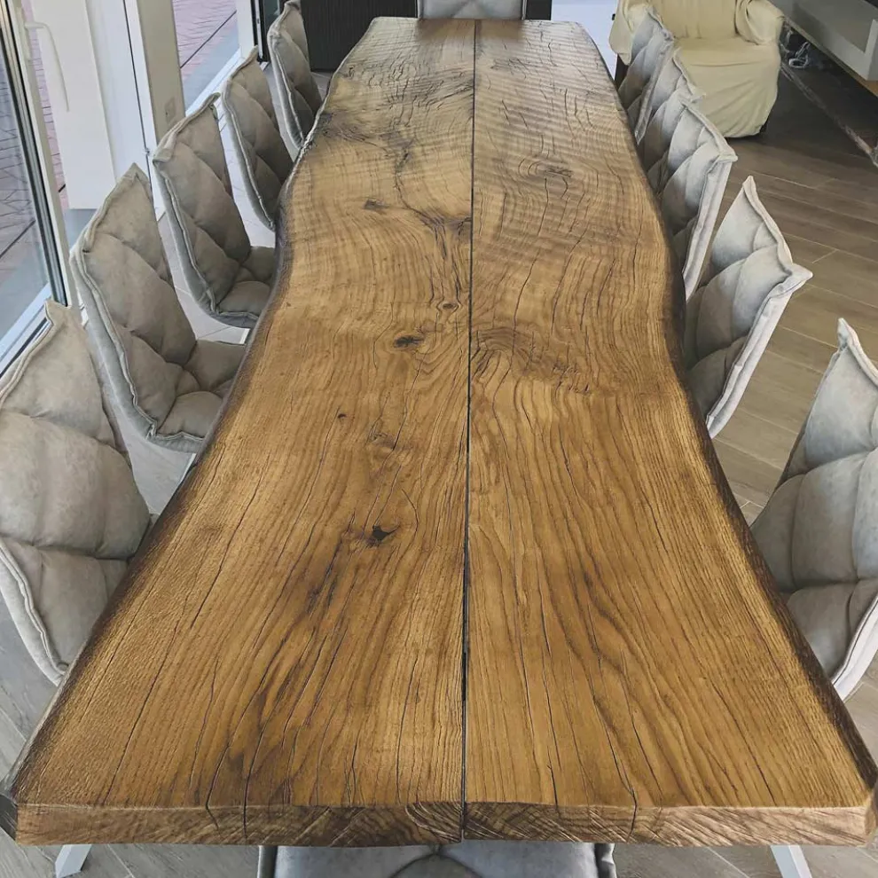 Weltlicher Wohnzimmertisch aus Eiche und 12 Stühle inklusive Made in Italy - Dite