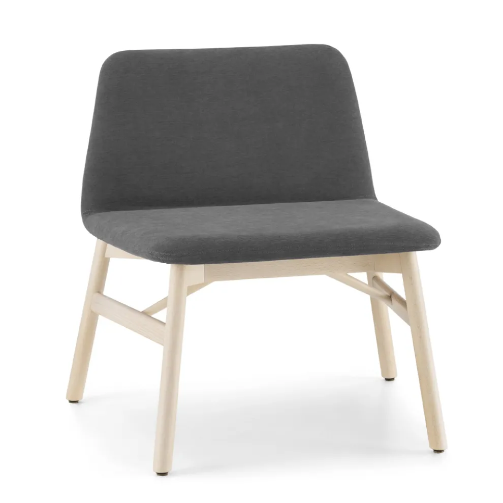 Wertvoller Sessel aus Stoff oder Samt mit Buchenfuß Made in Italy - Molde