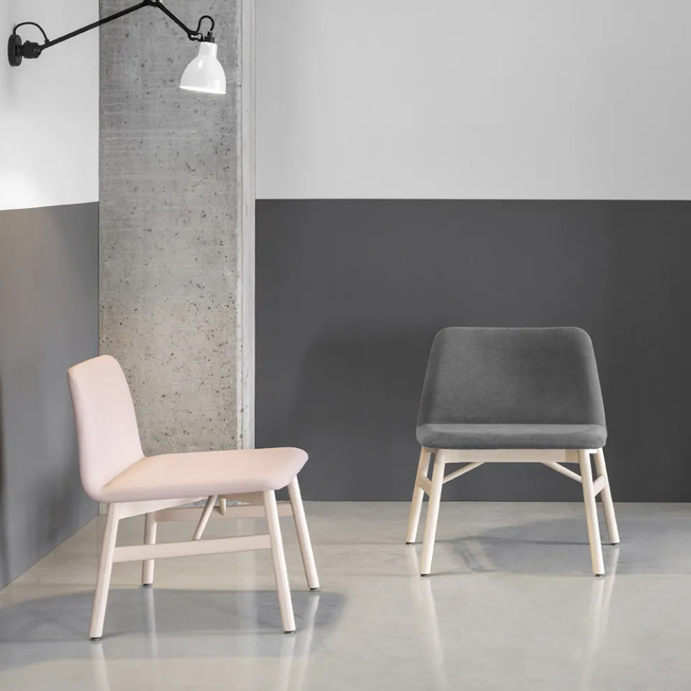 Wertvoller Sessel aus Stoff oder Samt mit Buchenfuß Made in Italy - Molde