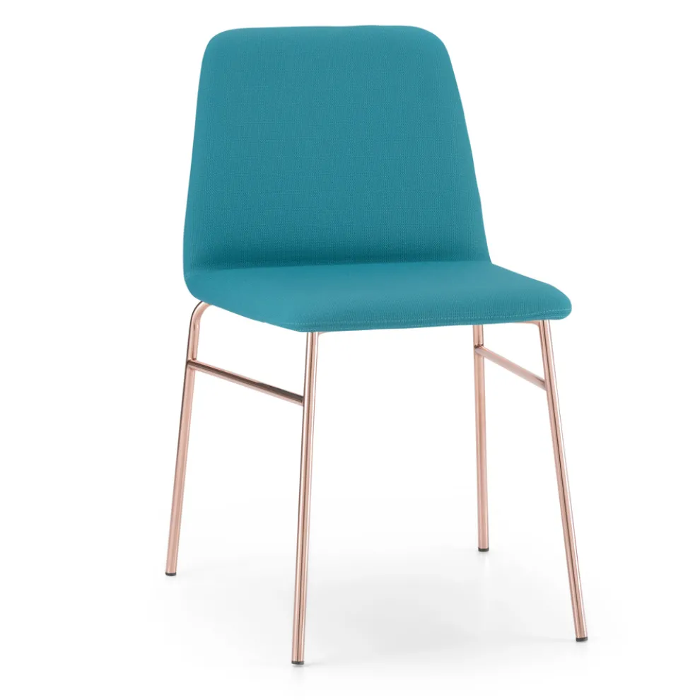 Wertvoller Stoffstuhl mit Metallbasis Hergestellt in Italien, 2 Stück - Molde