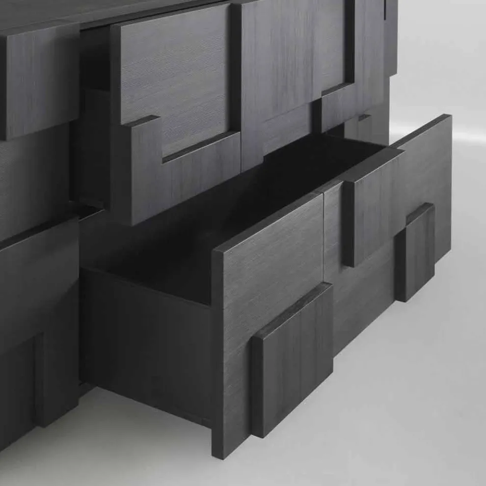 Wertvolles Sideboard aus Thermoholz n Lärche 3 Türen und 1 Schublade