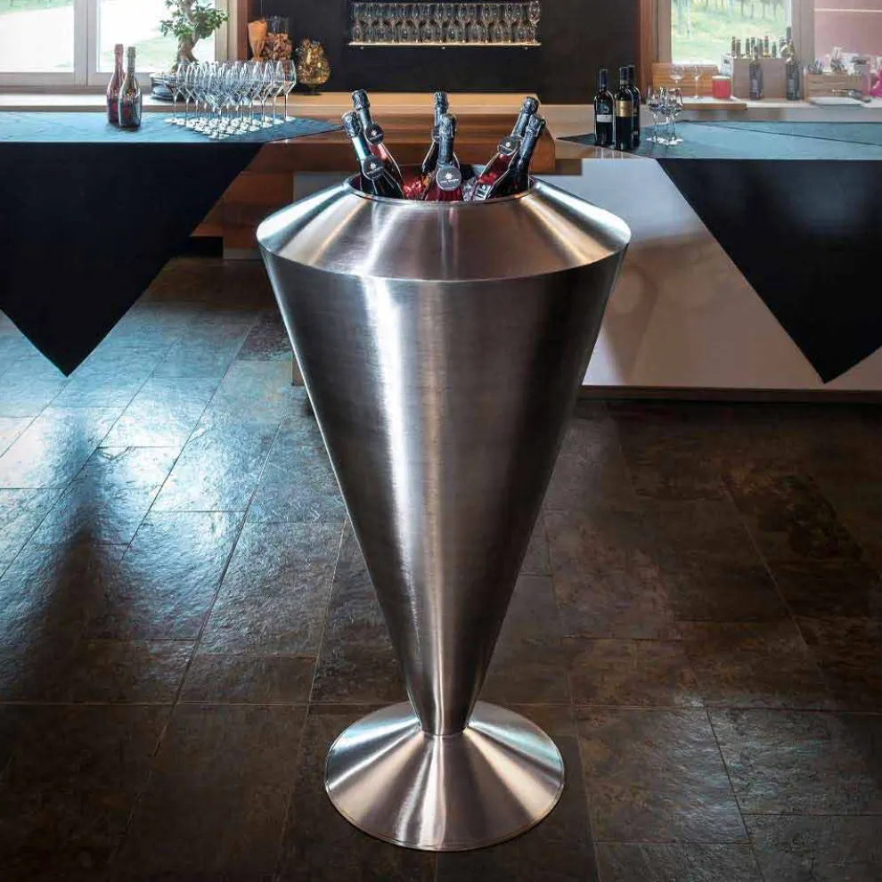 Moderner Boden Frappeuse in Stahl Satin Finish Made in Italy - Astana