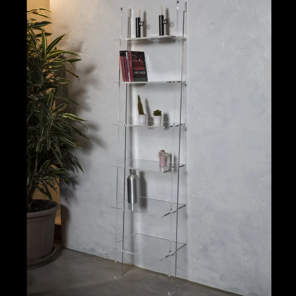 Wohnzimmer Bücherregal aus transparentem Acrylglas 2 Größen - Parotta