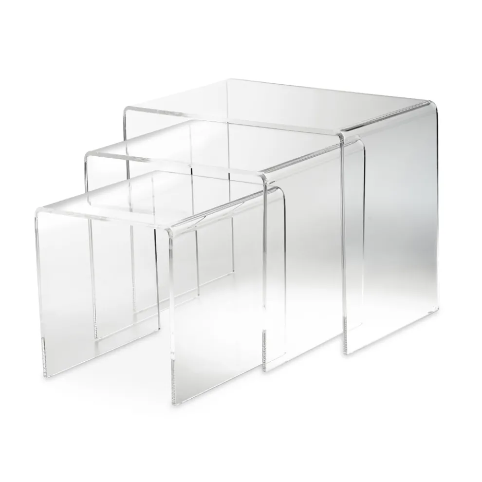 Wohnzimmer Couchtische aus transparentem Minimal Acryl Kristall 3 Stück - Cecco