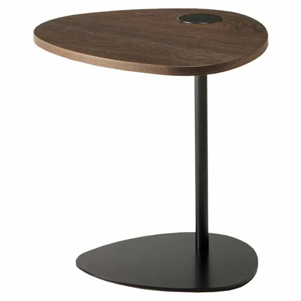 Wohnzimmer Couchtisch in Metall und Holzplatte, Luxus-Design - Yassine