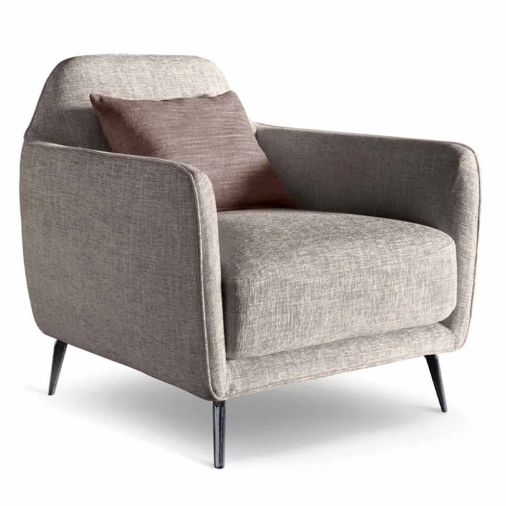 Wohnzimmer Sessel aus Stoff mit Metallfüßen Made in Italy - Cherry