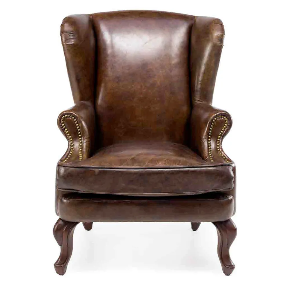 Wohnzimmer Vintage Ledersessel Antik-Effekt - Stempel