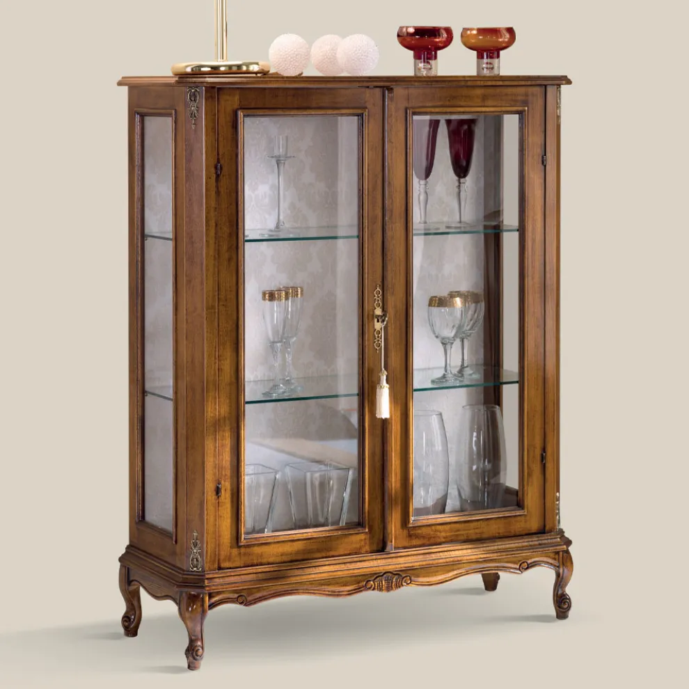 Wohnzimmer Vitrine aus Bassano Walnussholz Made in Italy - Ronald