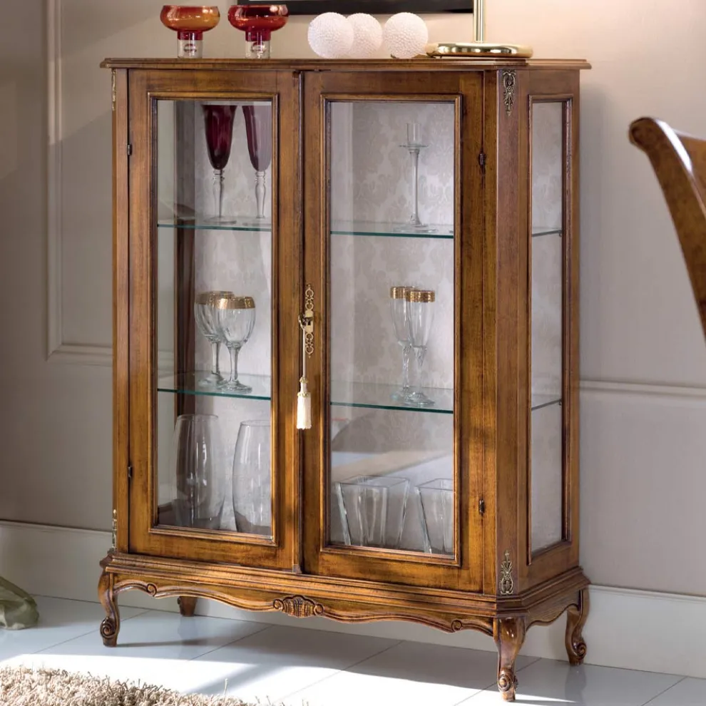 Wohnzimmer Vitrine aus Bassano Walnussholz Made in Italy - Ronald