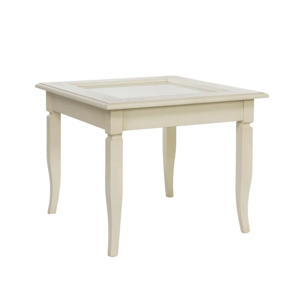 Wohnzimmer-Couchtisch mit glasgepolsterter Pinnwand, hergestellt in Italien – Demetra