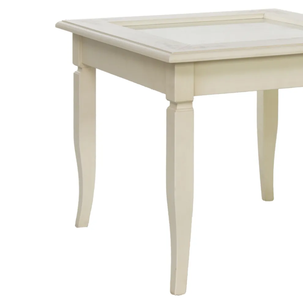 Wohnzimmer-Couchtisch mit glasgepolsterter Pinnwand, hergestellt in Italien – Demetra