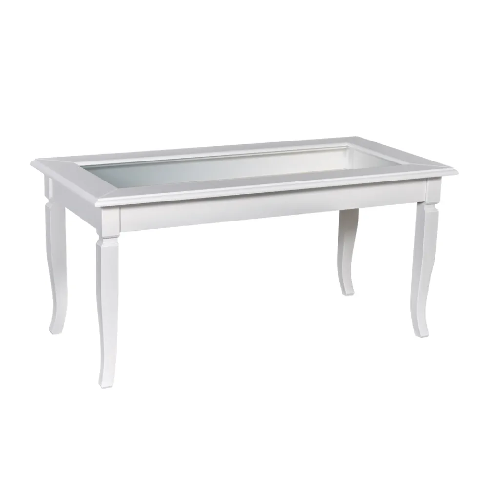 Wohnzimmer-Couchtisch mit Glas-Pinnwand, hergestellt in Italien – Demetra