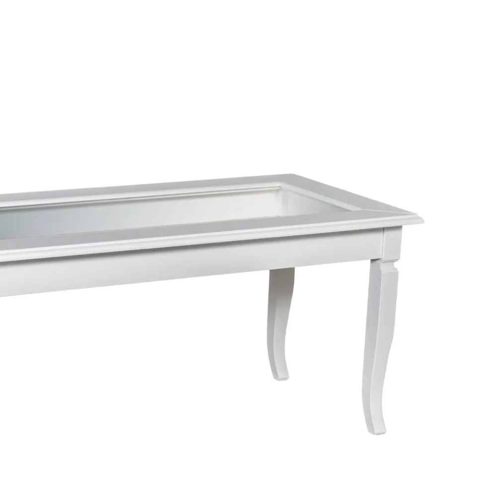 Wohnzimmer-Couchtisch mit Glas-Pinnwand, hergestellt in Italien – Demetra