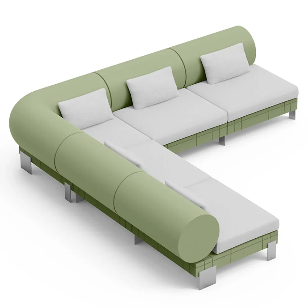 Wohnzimmer-Ecksofa aus Polyethylen in verschiedenen Farben - Orbis