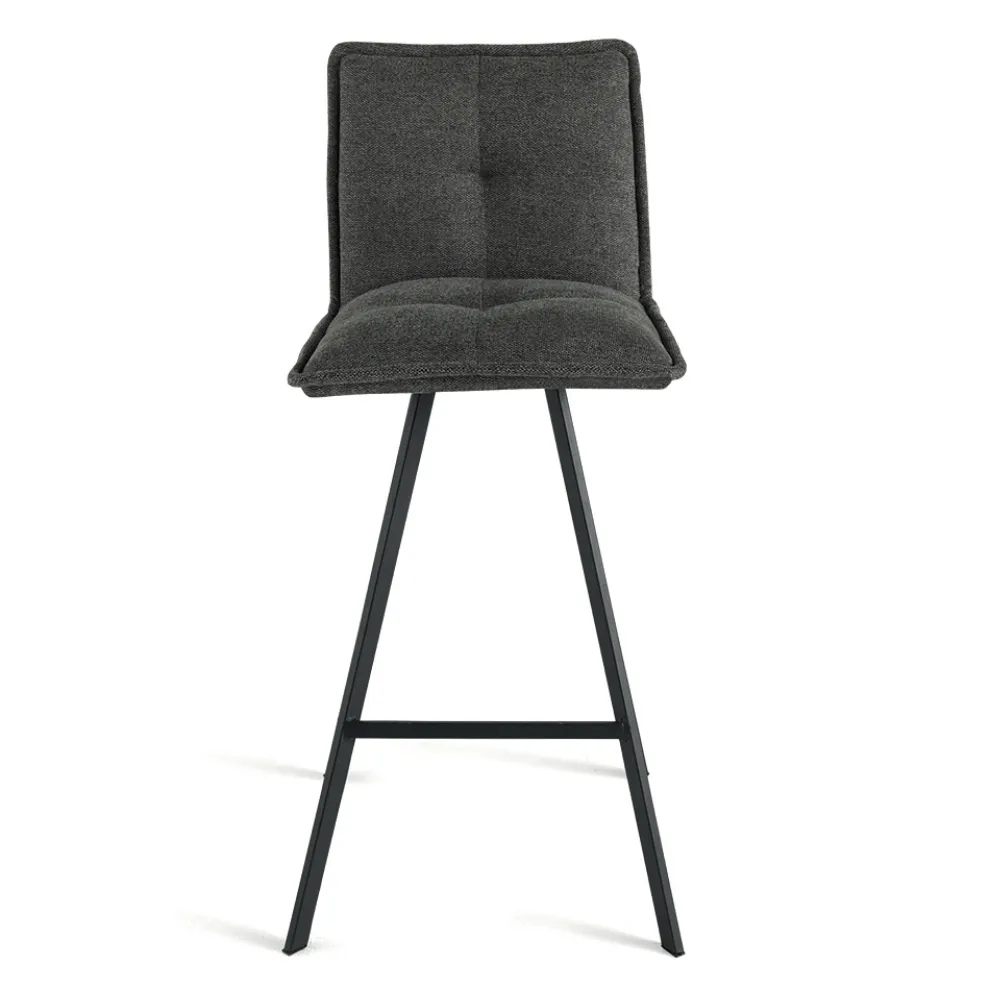 Wohnzimmerhocker aus gepolstertem Stoff und Metall 2 Stück - Ortensy