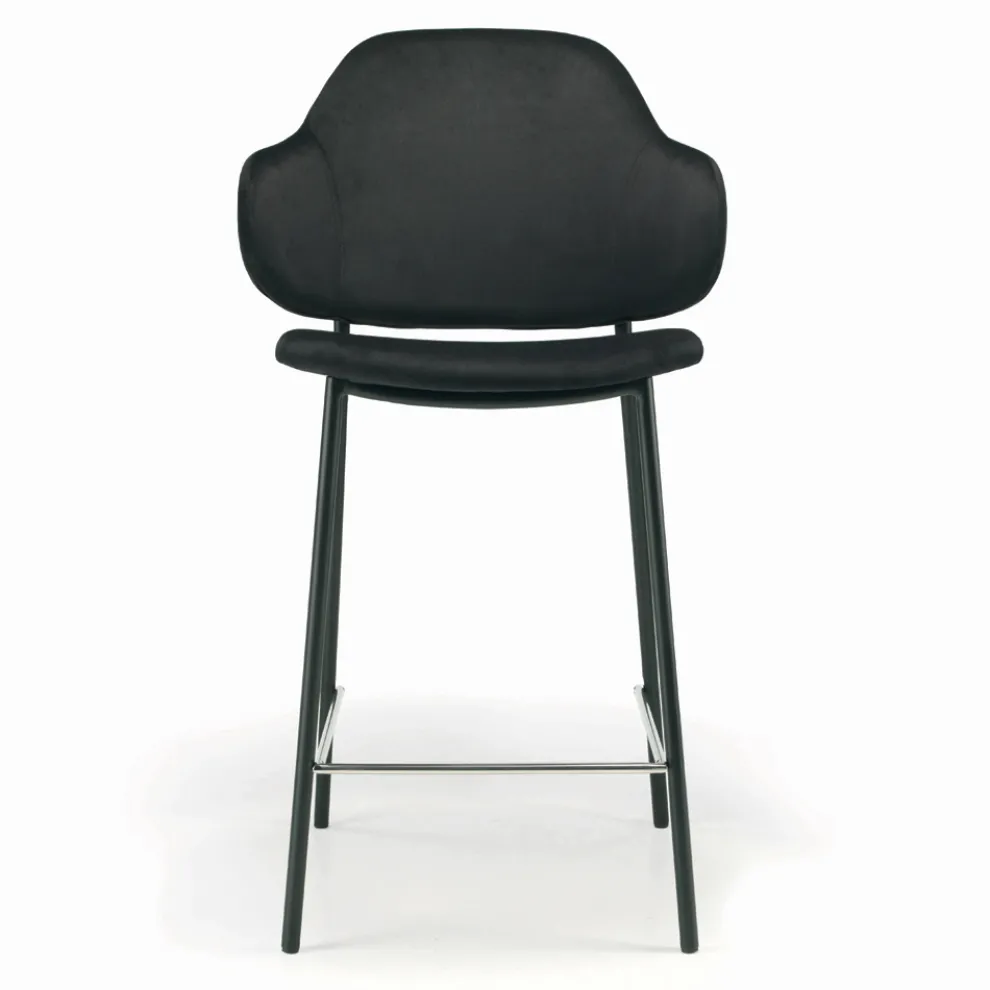 Wohnzimmerhocker aus Stahl und Samt, hergestellt in Italien – Rimini