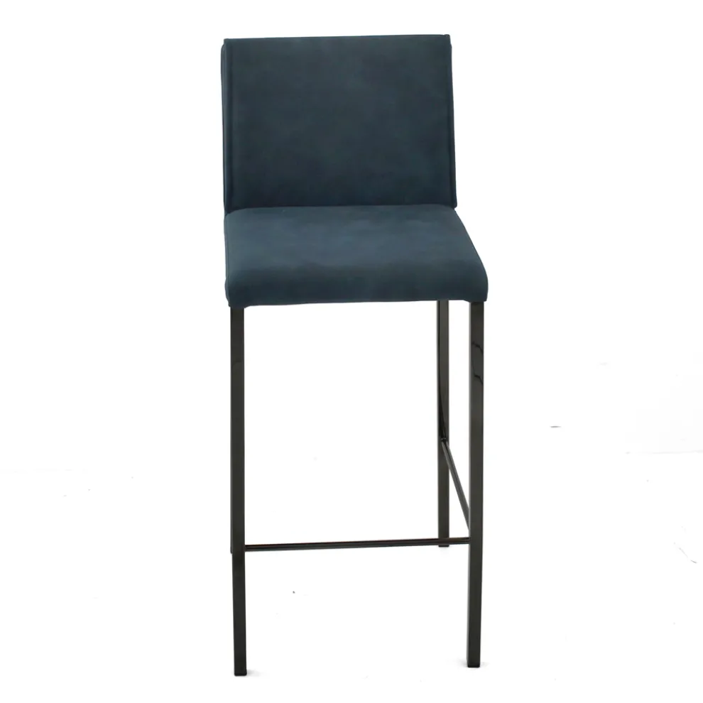 Wohnzimmerhocker aus Kunstleder und Struktur aus Nikel Made in Italy - Cleto