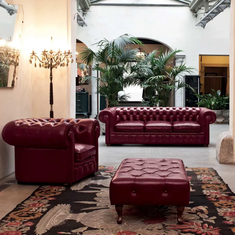 Wohnzimmerkomposition mit Sofa, Sessel und Bank Made in Italy - Spassoso