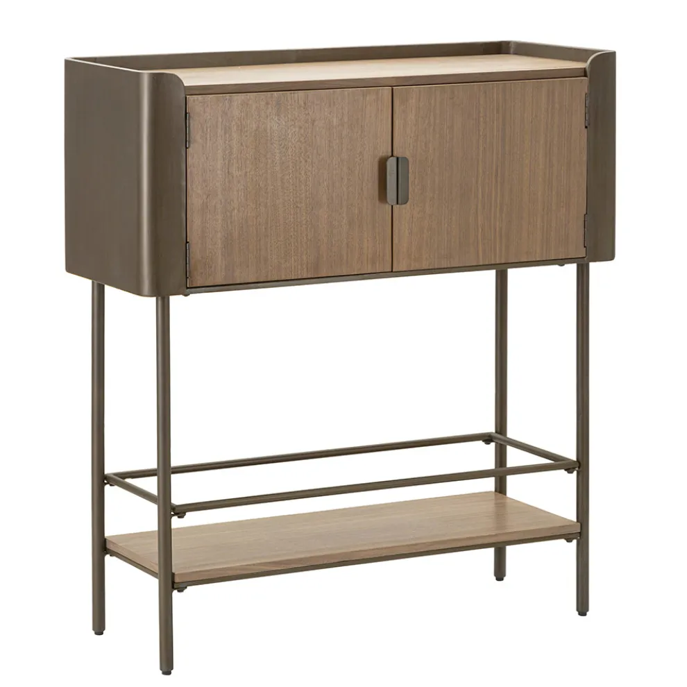 Wohnzimmerkonsole aus Tannenholz und Grauguss mit 2 Türen - Cooper