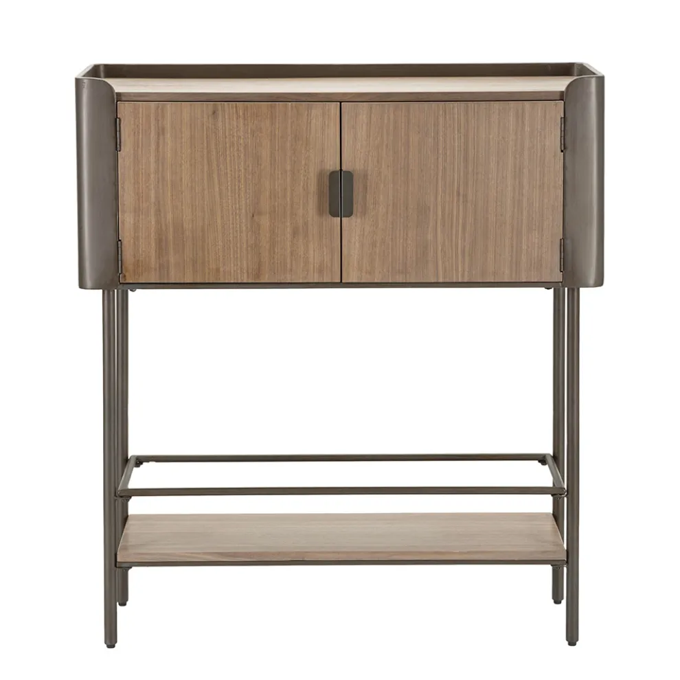 Wohnzimmerkonsole aus Tannenholz und Grauguss mit 2 Türen - Cooper