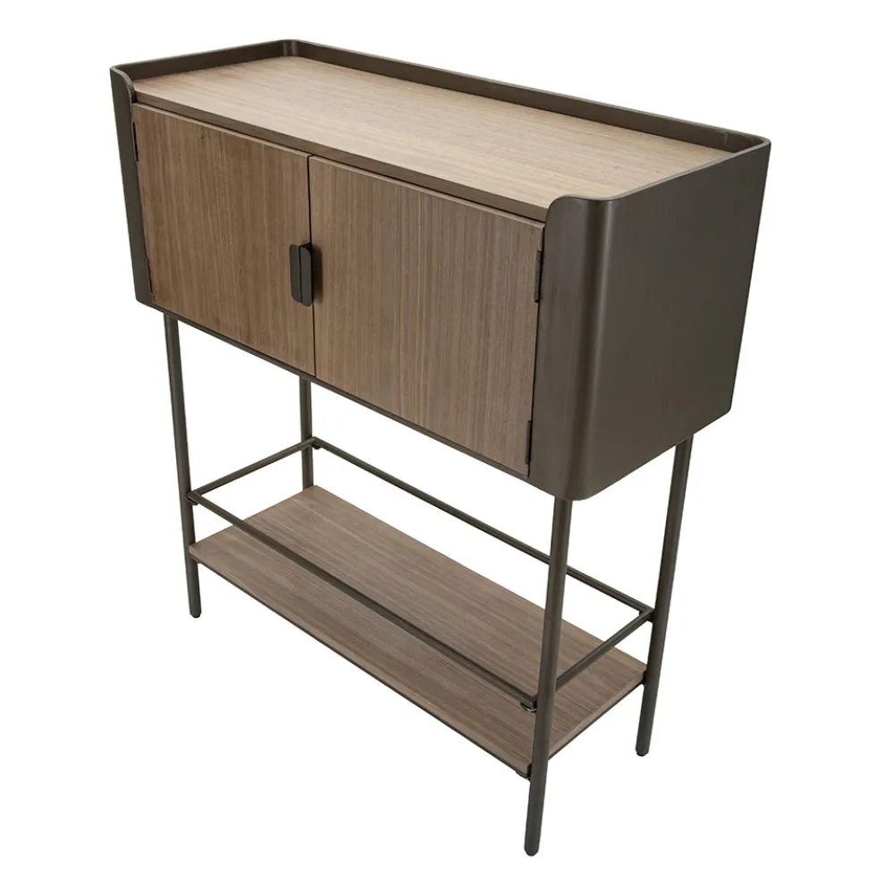 Wohnzimmerkonsole aus Tannenholz und Grauguss mit 2 Türen - Cooper