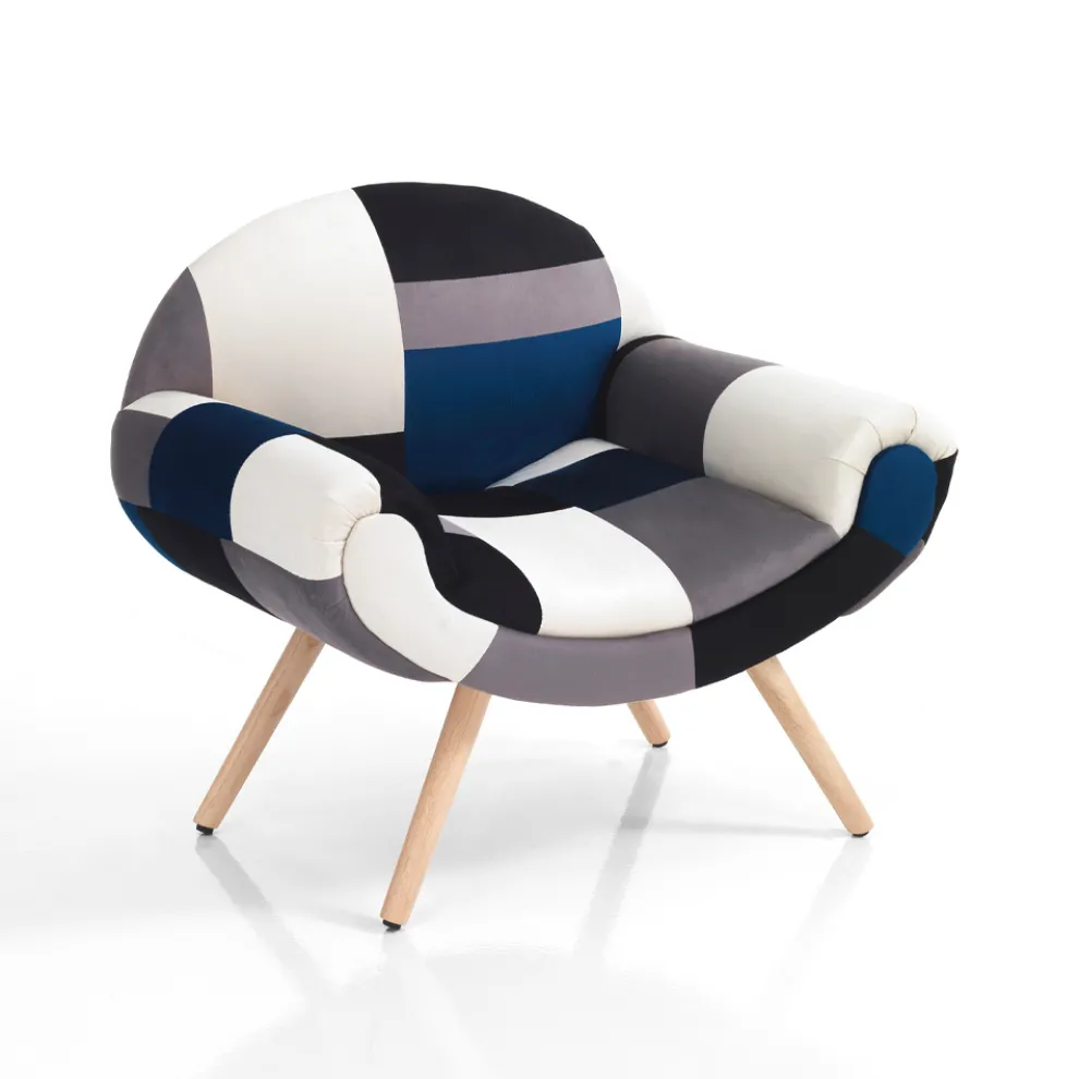 Wohnzimmersessel aus Patchwork-Stoff – Bromo