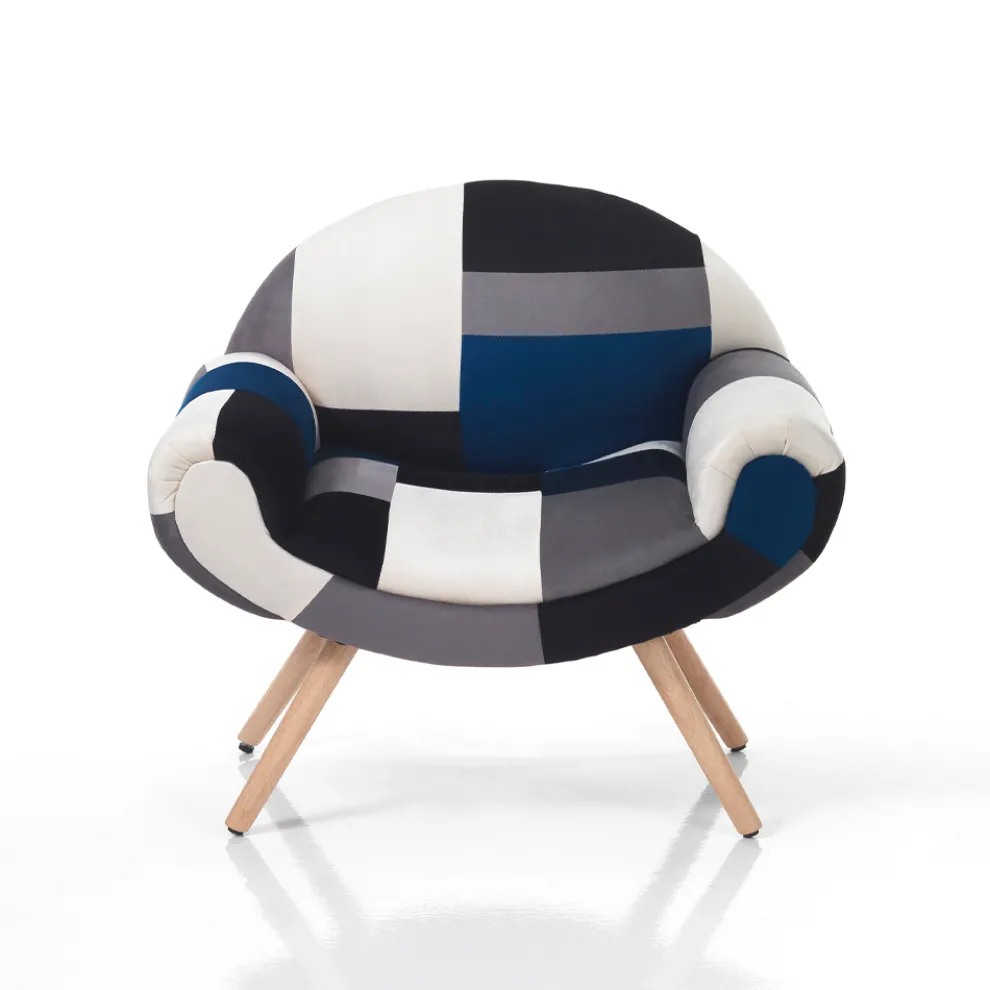 Wohnzimmersessel aus Patchwork-Stoff – Bromo