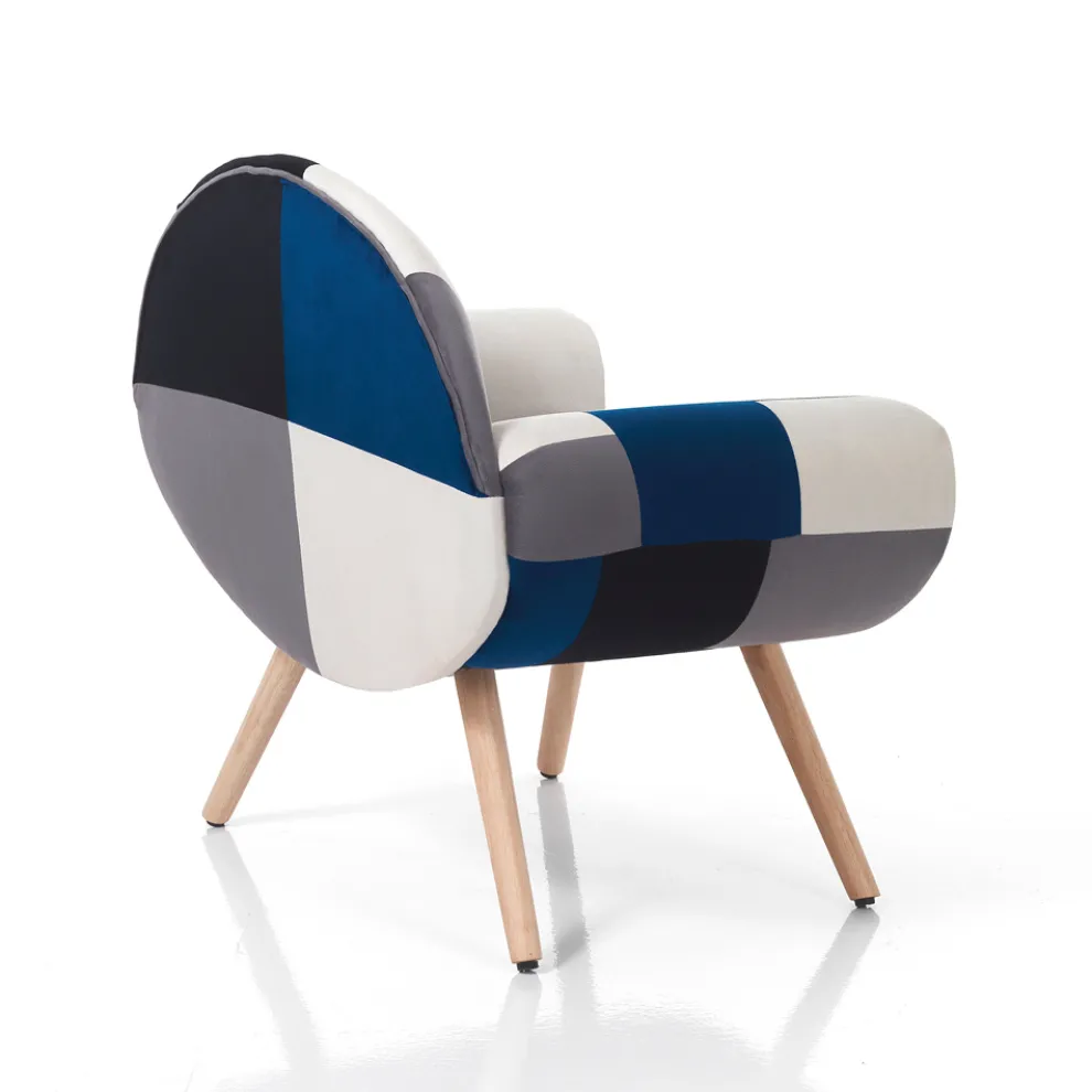 Wohnzimmersessel aus Patchwork-Stoff – Bromo