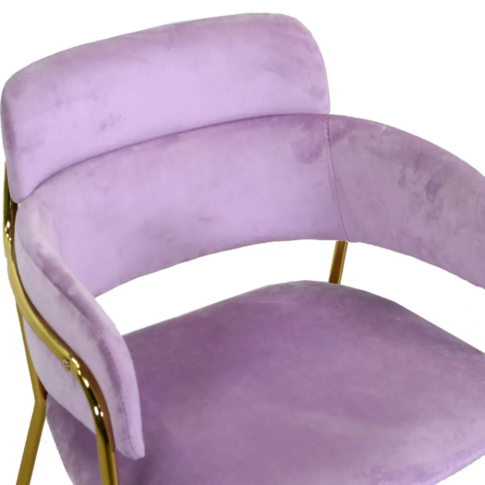 Wohnzimmersessel aus goldenem Metall und Samt - Flagge