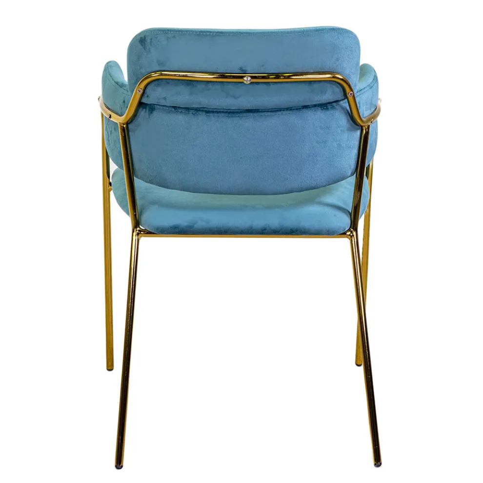 Wohnzimmersessel aus goldenem Metall und Samt - Flagge