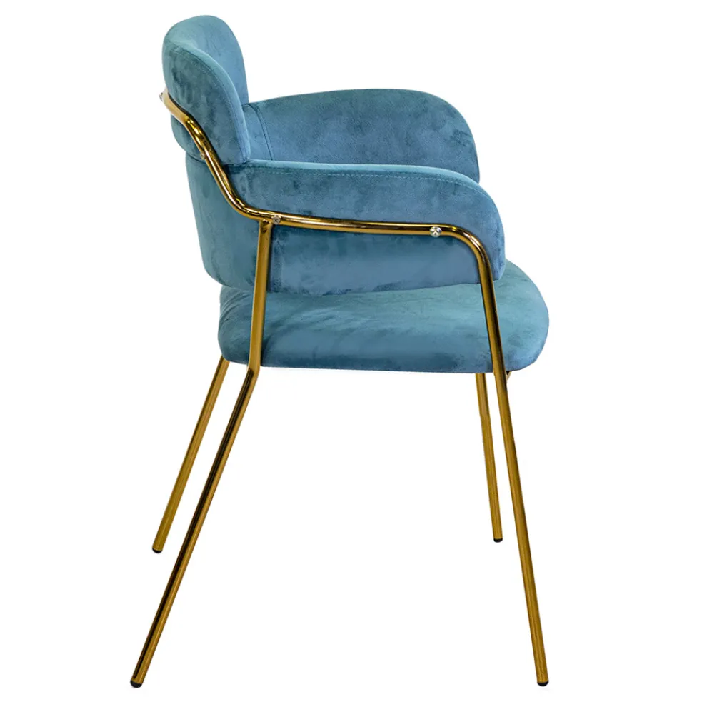 Wohnzimmersessel aus goldenem Metall und Samt - Flagge