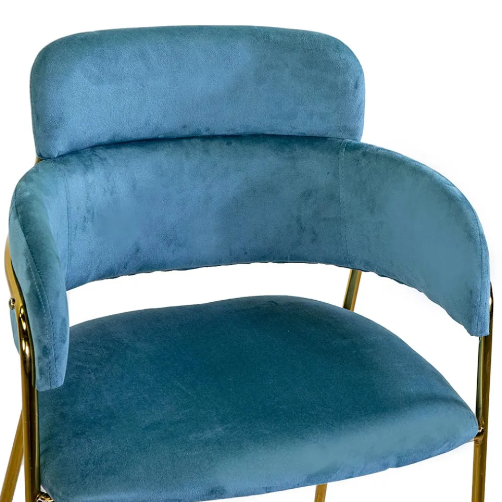 Wohnzimmersessel aus goldenem Metall und Samt - Flagge