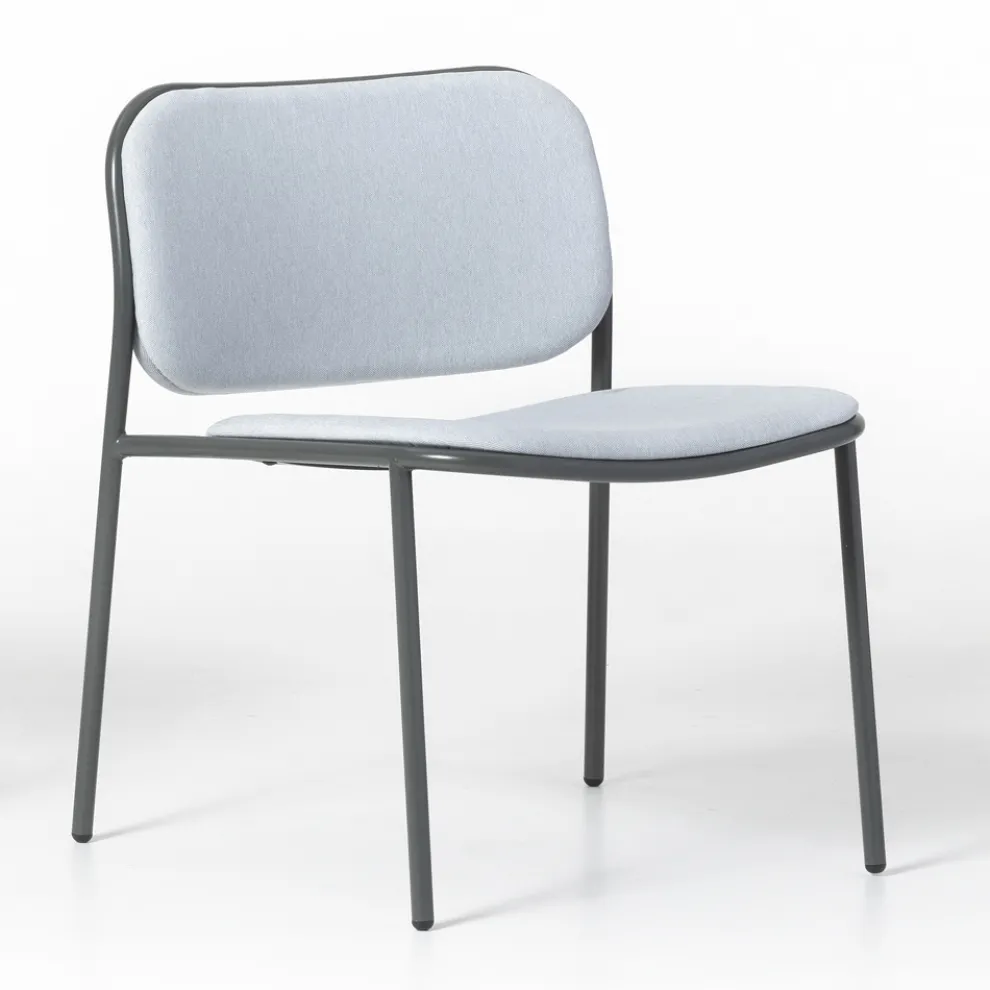 Wohnzimmersessel aus Stoff und Metall Made in Italy 2 Stück - Sangria