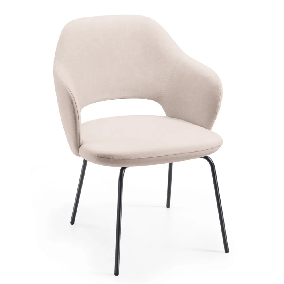 Wohnzimmersessel aus schwarzem Stoff und Stahl, hergestellt in Italien – komplett