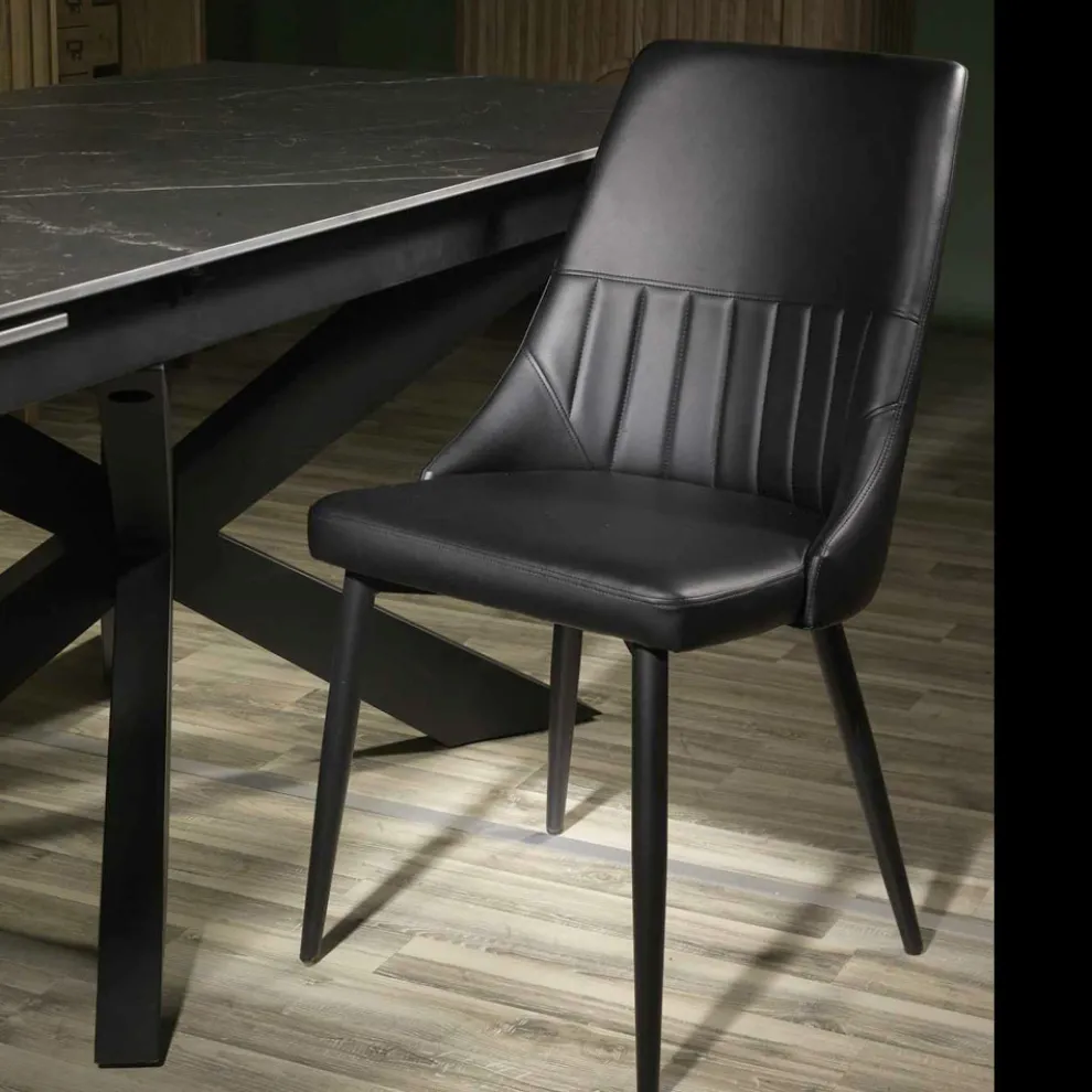 Wohnzimmersessel aus Metall und Öko-Leder in verschiedenen Ausführungen - Onde