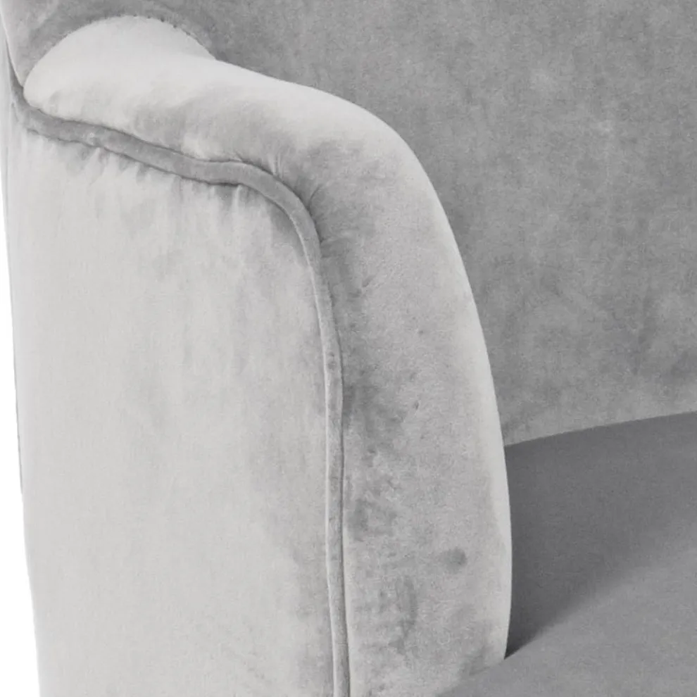 Wohnzimmersessel im skandinavischen Design mit Holz- und Samteffekt - Cinzio