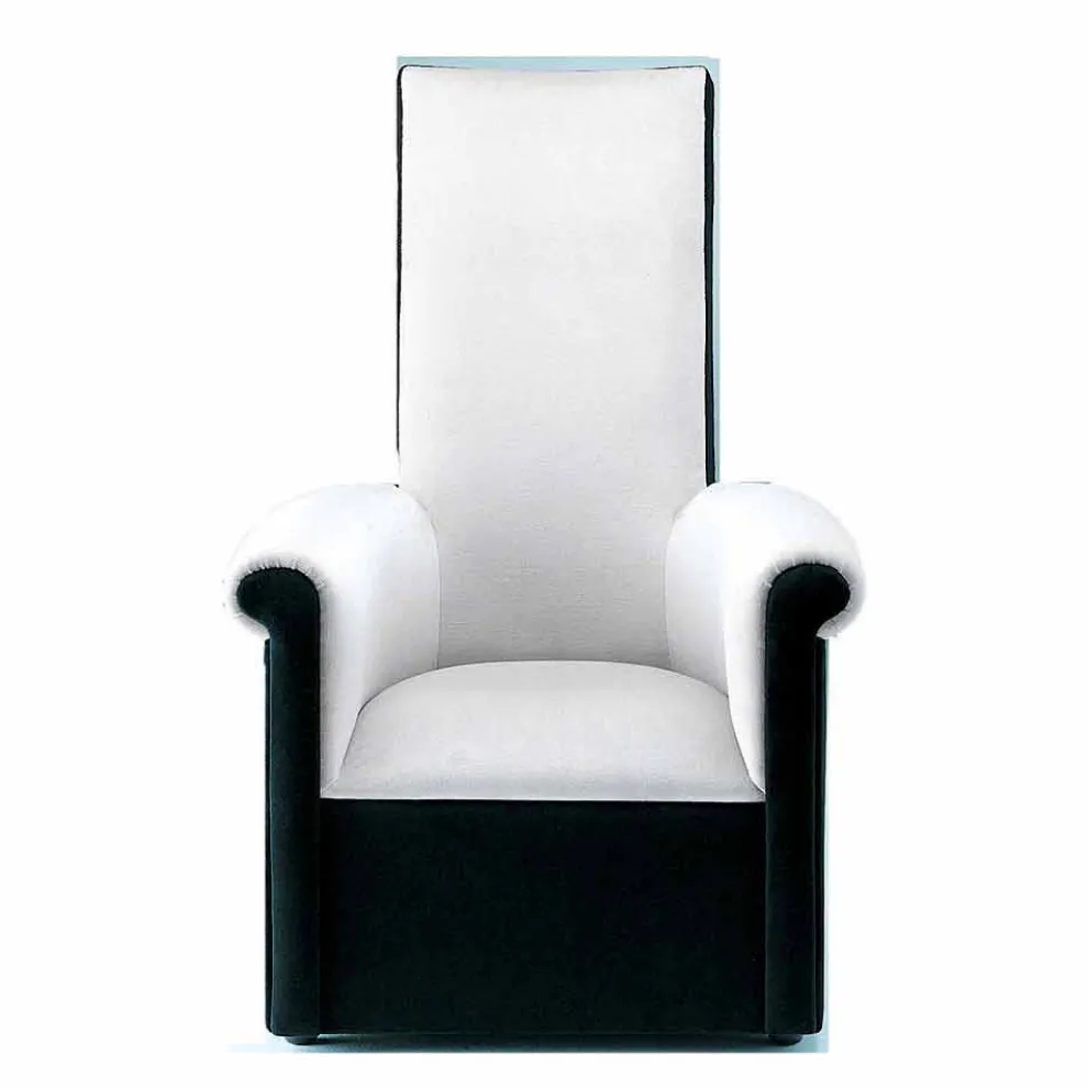Wohnzimmersessel mit schwarzem und weißem Samtbezug Made in Italy - Gedda