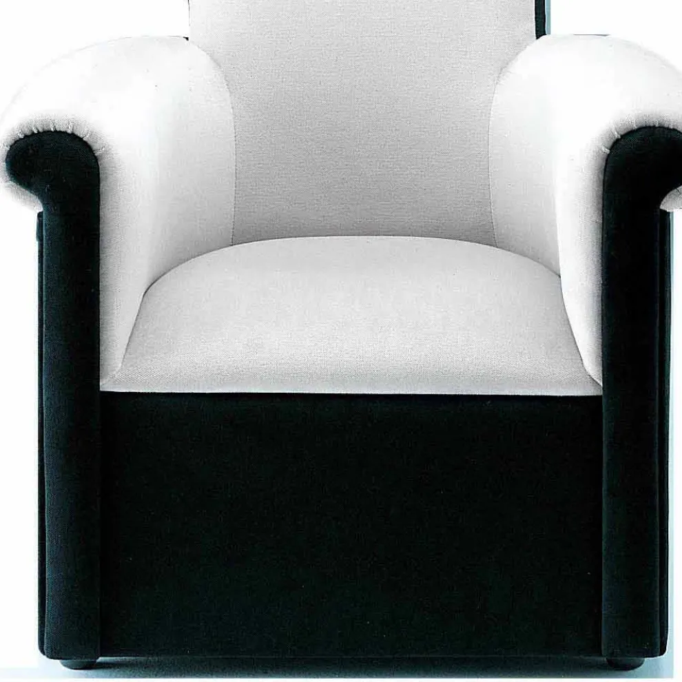 Wohnzimmersessel mit schwarzem und weißem Samtbezug Made in Italy - Gedda