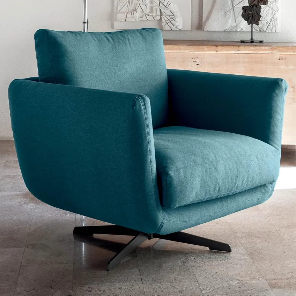 Wohnzimmersessel mit Dreh- oder Festfuß Made in Italy - Ironic