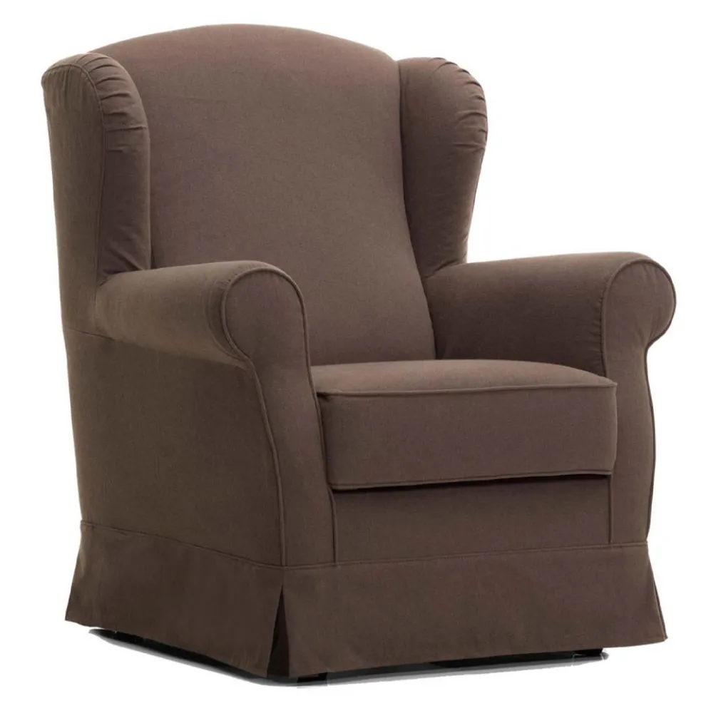 Wohnzimmersessel mit abnehmbarem braunem Stoff Made in Italy - Ottavia