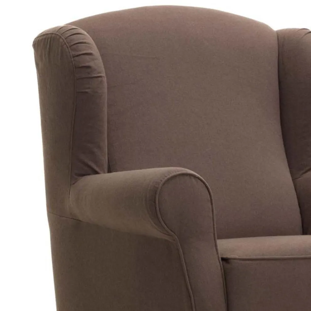 Wohnzimmersessel mit abnehmbarem braunem Stoff Made in Italy - Ottavia