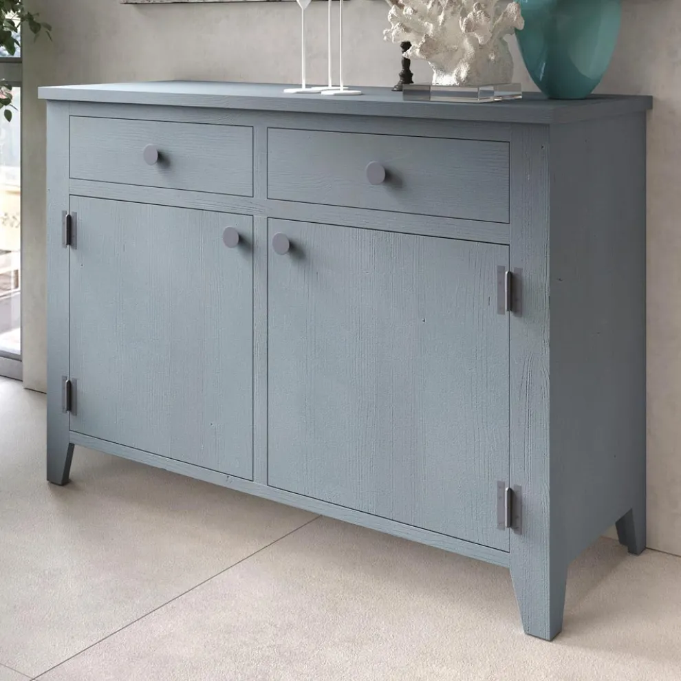 Wohnzimmer-Sideboard aus massivem Tannenholz 4 Fächer Made in Italy - Pascual