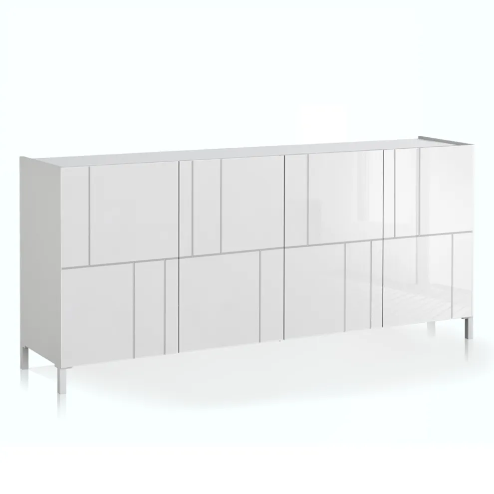 Wohnzimmer-Sideboard mit 4 Siebdrucktüren Made in Italy - Aringa