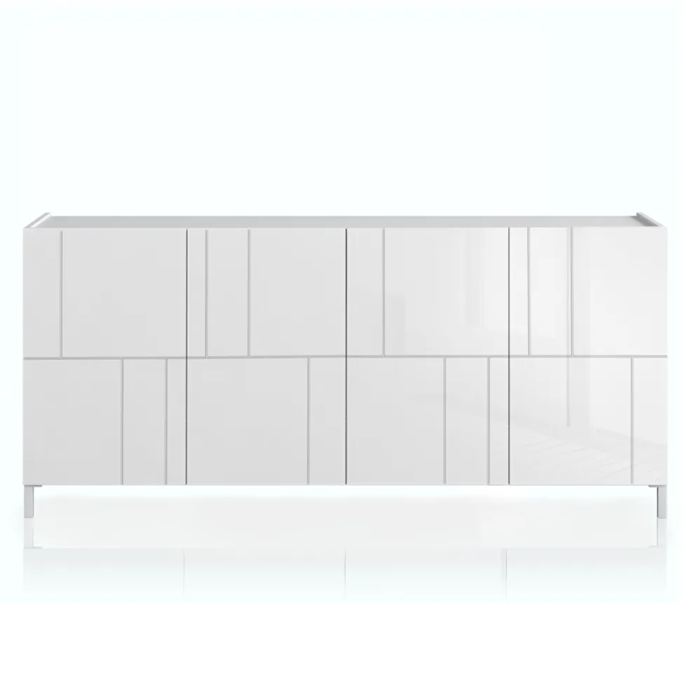 Wohnzimmer-Sideboard mit 4 Siebdrucktüren Made in Italy - Aringa