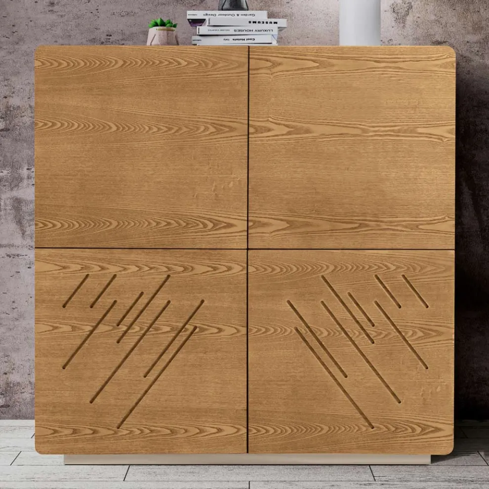 Wohnzimmer-Sideboard mit 4 Türen in gebeizter Esche, hergestellt in Italien – Viktoria