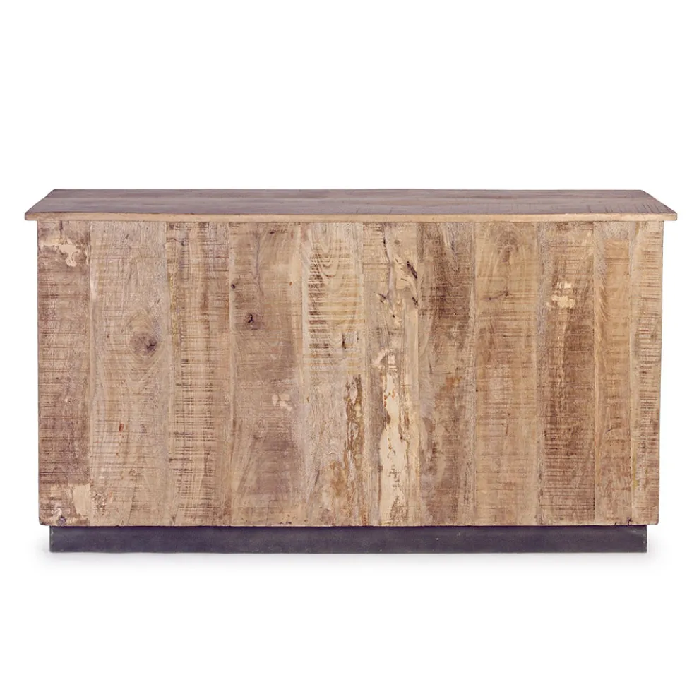 Wohnzimmer-Sideboard aus Mangoholz und Stahl mit 2 Türen und 3 Schubladen - Sinfony