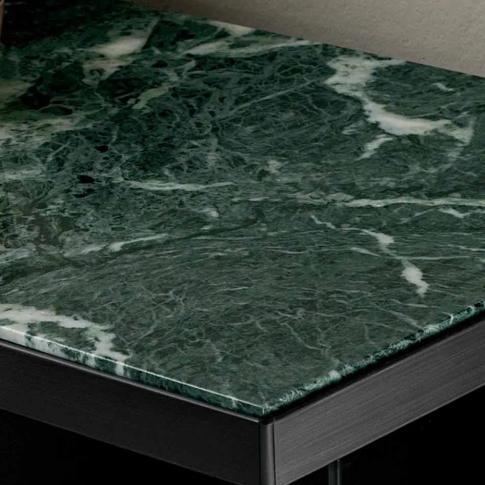 Wohnzimmer-Sideboard aus Rauchglas und hochwertigem Marmor Made in Italy - Leonarda