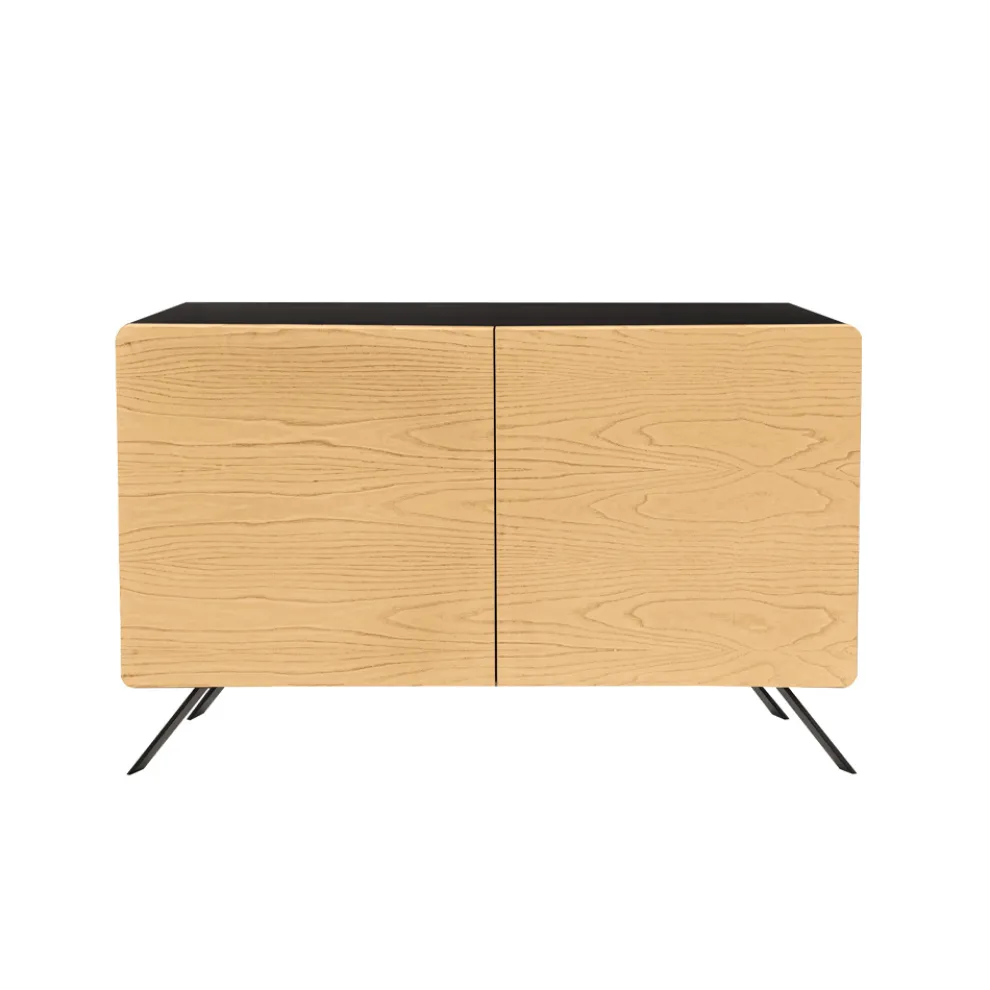 Wohnzimmer-Sideboard mit 2 oder 3 Türen in natürlicher Eschenoptik, hergestellt in Italien – Zehra